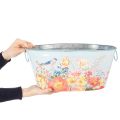 Istutuskulhot, kevät, kukka-/lintulaatikot, soikea metalliruukku, P 39/31/24,5 cm, 3 kpl sarja | Floristik24.fi