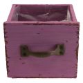 Floristik24 Kasvilaatikko puinen koristekasvilaatikko violetti 12,5cm