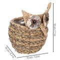 Käsin punottu pöllökoristeinen ikkunalaudalle, 18 cm | Floristik24.fi