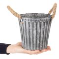 Metallinen ruukku, koristeellinen ruukku kahvoilla, istutusruukku, välipalaruukku Ø16,5 cm | Floristik24.fi