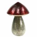 Floristik24 Deco Mushroom tummanpunainen lasi H13cm