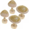 Floristik24 Deco sienipuu, huopa glitterillä pöytäkoristeella Advent H11cm 4kpl