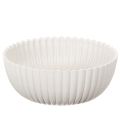 Floristik24 Pyöreä, uurrettu valkoinen kulho monipuoliseen koristeluun, 15 cm, 2 kpl