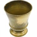 Vintage istutuskone metallikuppimaljakko messinkiä Ø17cm K19cm | Floristik24.fi