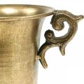 Floristik24 Koristeellinen kuppi kahvoilla kultainen Ø11cm H17,8cm antiikkisen ilmeen