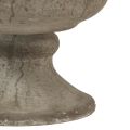 Floristik24 Kuppimaljakko metallinen koristekulho harmaa antiikki Ø13,5cm K15cm