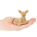 Koristeellinen, makuuasennossa oleva kellanruskea figuuri pöytäkoristeeseen, 8 cm, 6 kpl | Floristik24.fi