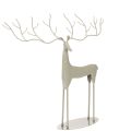 Floristik24 Koristeellinen peuraveistos suurilla sarvilla, moderni metallijäljitelmä, 48 cm