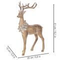 Koristeellinen patsas seisovasta peurasta sarvineen ja käpyineen, 41 cm | Floristik24.fi