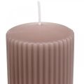 Floristik24 Pilarikynttilät antiikki vaaleanpunainen uritettu kynttilä 70/130mm 4kpl