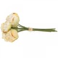 Floristik24 Keinoruusuja, silkkikukkia, ruusukimppu kermanvalkoinen L23cm 8kpl