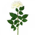 Floristik24 Silkkikukka, ruusu varressa, keinokasvi kermanvalkoinen, pinkki L72cm Ø13cm
