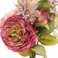 Floristik24 Keinotekoisia ruusuja syksyisessä kimppussa pinkki, violetti H36cm