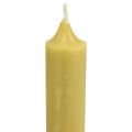 Floristik24 Maalaismaiset kynttilät Korkeat kynttilänjalat keltaisen väriset 350/28mm 4kpl