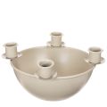 Floristik24 Kynttilänjalka, jossa 4 pidikettä, moderni adventtiseppele, beige, 15 cm
