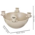 Kynttilänjalka, jossa 4 pidikettä, moderni adventtiseppele, beige, 15 cm | Floristik24.fi