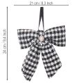 Ruutukuvioinen kangasrusetti rintakorulla ja henkarilla, 24 cm, 2 kpl | Floristik24.fi