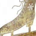Floristik24 Metallinen luistin, talvi koriste, Deco luistin, joulu kultainen antiikkilook H22,5cm