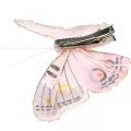 Floristik24 Deco-perhoset klipsillä, höyhenperhoset pinkki 4,5-8cm 10p