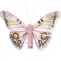 Floristik24 Deco-perhoset klipsillä, höyhenperhoset pinkki 4,5-8cm 10p