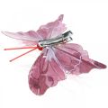 Floristik24 Deco-perhoset klipsillä, höyhenperhoset pinkki 4,5-8cm 10kpl