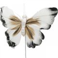 Floristik24 Deco-perhonen, kevätkoristeet, koi lanka ruskea, keltainen, valkoinen 6×9cm 12kpl