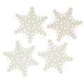 Floristik24 Scatter koristelu lumihiutale glitter valkoinen 5cm 48p