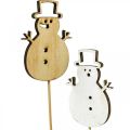 Floristik24 Kukkatulppa Joulukoristeita lumiukko puu 7cm 12kpl