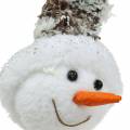 Floristik24 Koristehenkari lumiukon pää 9cm x 6cm 6kpl