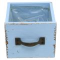 Floristik24 Kasvilaatikko puinen laatikko vaaleansininen nuhjuinen 12,5×12,5×10 cm