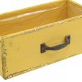 Floristik24 Kasvilaatikko puinen laatikko Shabby Chic Yellow 25x13x9cm