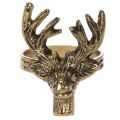 Metallinen lautasliinarengas, jossa peuranpää, kultakuvio, 6 cm, 4 kpl | Floristik24.fi