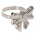 Floristik24 Rusettilautasliinarengas, metallia, kiiltävä hopea, 5 cm, 4 kpl