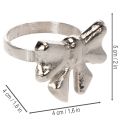 Rusettilautasliinarengas, metallia, kiiltävä hopea, 5 cm, 4 kpl | Floristik24.fi