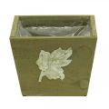Floristik24 Kasvilaatikko puinen nuhjuinen tyylikäs puulaatikko vihreä 11×14,5×14cm