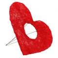 Floristik24 Sisal sydänmansetti 25cm punainen 10kpl