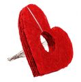 Floristik24 Sisal sydänmansetti 25cm punainen 10kpl