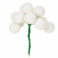 Peilaavat marjaiset minilasipallot langassa, valkoiset, 25 mm, 140 kpl | Floristik24.fi