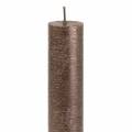 Kartiokynttilät yksiväriset kuparimetalliset 34mm×240mm 4 kpl | Floristik24.fi