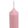 Maalaismaiset kynttilät, yksivärinen vaaleanpunainen 350/28mm 4kpl