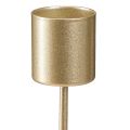 Kynttilänjalat tikulla, mattakulta, upotettavat, Ø24mm, 11cm, 16 kpl | Floristik24.fi