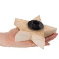 Puinen maalaismainen tähtikynttilänjalka kartiokynttilöille, 16 cm | Floristik24.fi