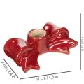 Punaiset rusetinmuotoiset kynttilänjalat 11 cm:n kartiokynttilöille, 2 kpl | Floristik24.fi