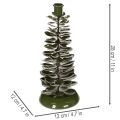 Kynttilänjalka joulukuusi vihreä metallinen koriste 28cm | Floristik24.fi