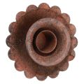 Kynttilänjalka kiinnitykseen, ruosteinen, Ø8,5cm, K4cm, 4 kpl | Floristik24.fi