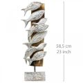 Floristik24 Koristeellinen kala seisoo puinen kalaparvi Merikoristelu 59cm
