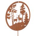 Floristik24 Puutarhakeppi, ruosteenvärinen, pyöreä, peuran siluetti, metsäkoriste, 53 cm, 2 kpl