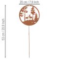 Puutarhakeppi, ruosteenvärinen, pyöreä, peuran siluetti, metsäkoriste, 53 cm, 2 kpl | Floristik24.fi