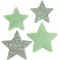 Floristik24 Scatter koristeet Joulutähdet scatter stars vihreä Ø4/5cm 40p