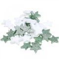 Floristik24 Scatter-koristeita Joulun hajatähtiä vihreä valkoinen Ø4/5cm 40kpl